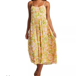BILLABONG Your Babe Floral Tropical midi Dress sz med